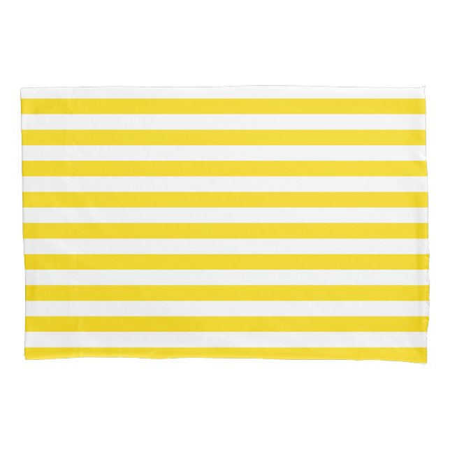 Yellow White Stripe Trendy Stylish Template Single Pillow Case (Front)