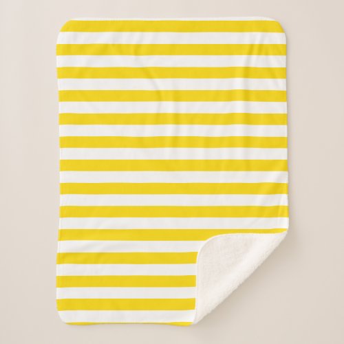 Yellow White Striped Custom Template Modern Small Sherpa Blanket