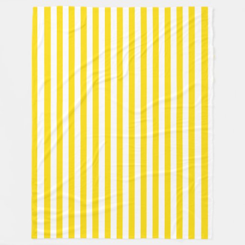 Yellow White Striped Elegant Decorative Template Fleece Blanket