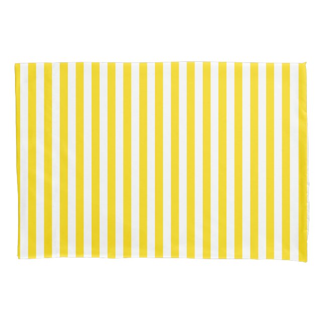 Yellow White Striped Elegant Decorative Template Pillow Case (Front)