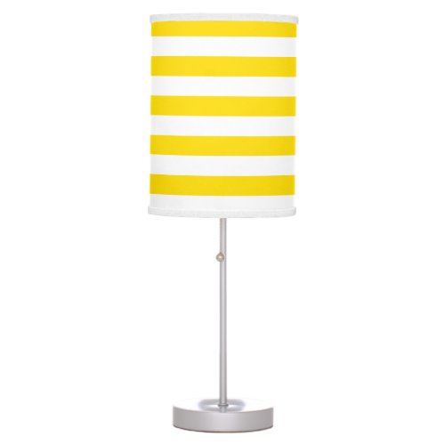 Yellow White Striped Elegant Modern Template Table Lamp