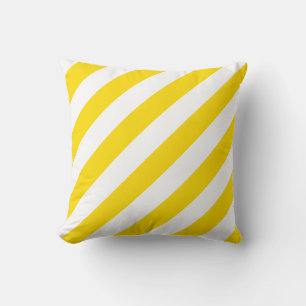 Yellow White Striped Modern Template Decorative Throw Pillow