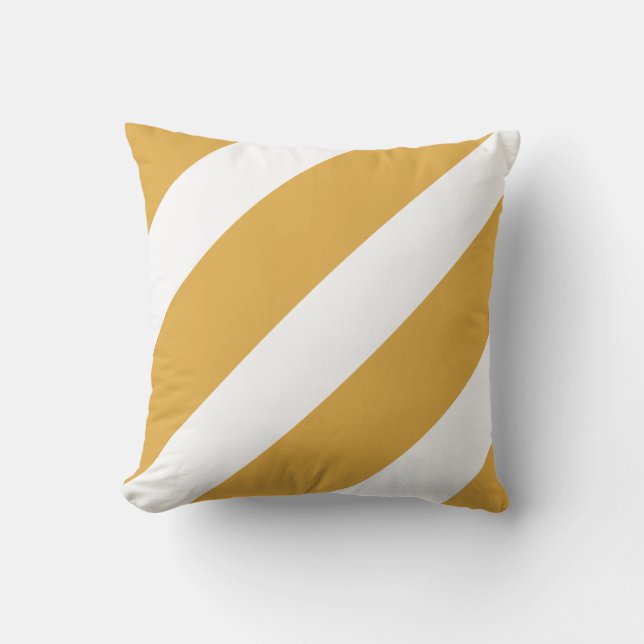 Yellow White Striped Modern Template Decorative Throw Pillow (Front)