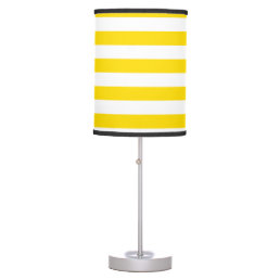 Yellow White Striped Template Elegant Modern Table Lamp