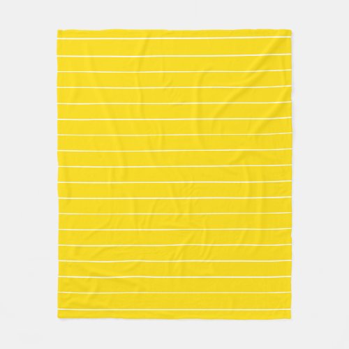 Yellow White Striped Template Trend Colors Elegant Fleece Blanket