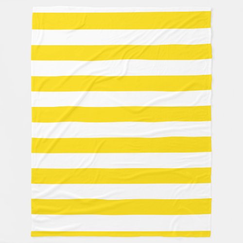 Yellow White Striped Trend Colors Elegant Fleece Blanket