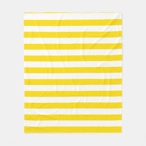 Yellow White Striped Trend Colors Template Elegant Fleece Blanket