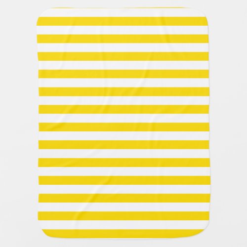 Yellow White Striped Trendy Stylish Template Baby Baby Blanket