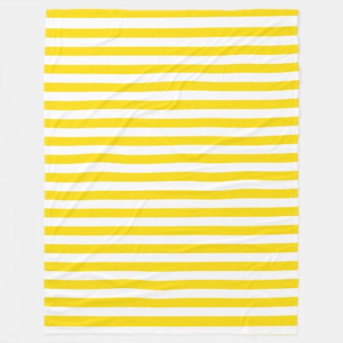 Yellow White Stripes Decorative Modern Template Fleece Blanket