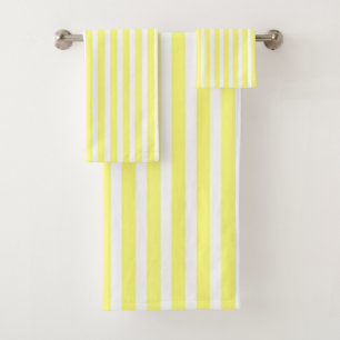 Yellow + White Stripes Gift  Bath Towel Set