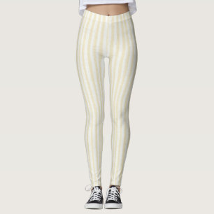 Yellow White Stripes Leggings