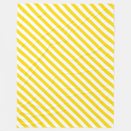 Yellow White Stripes Modern Decorative Template Fleece Blanket