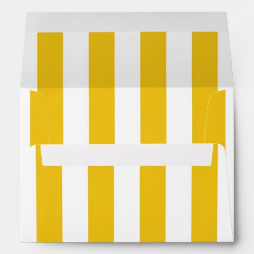 Yellow  White Stripes Modern Striped Invitation Envelope