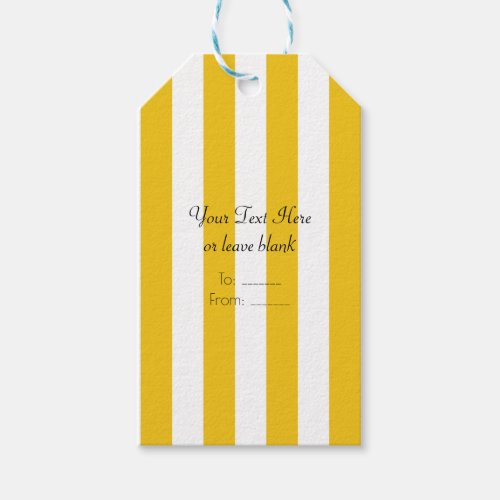 Yellow  White Stripes Modern Striped Party Favor Gift Tags