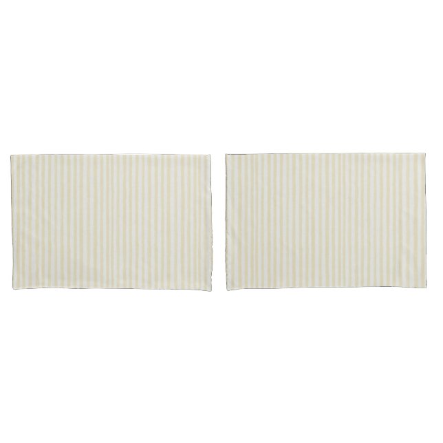 Yellow White Stripes Pillow Case (Front-Set)