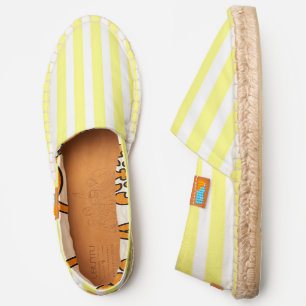 Yellow White Stripes Women's Espadrilles Shoes