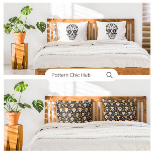 Yellow White Sugar Skull Horror Fun Modern Pillow Case