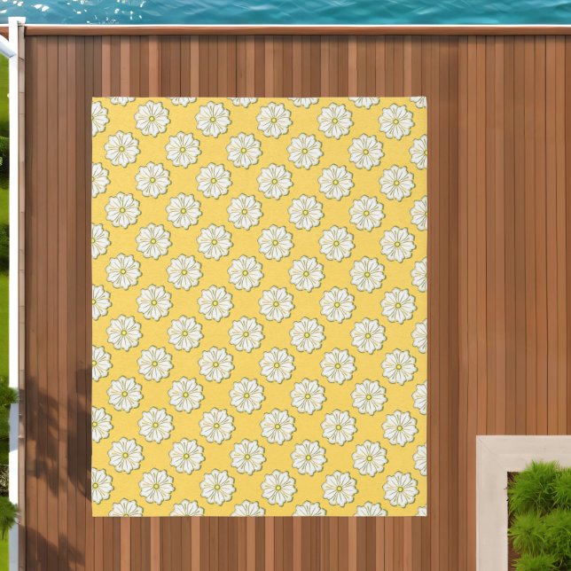 Yellow & White Summer Daisies - Sunny Floral Outdoor Rug (Insitu (Outdoor 2))