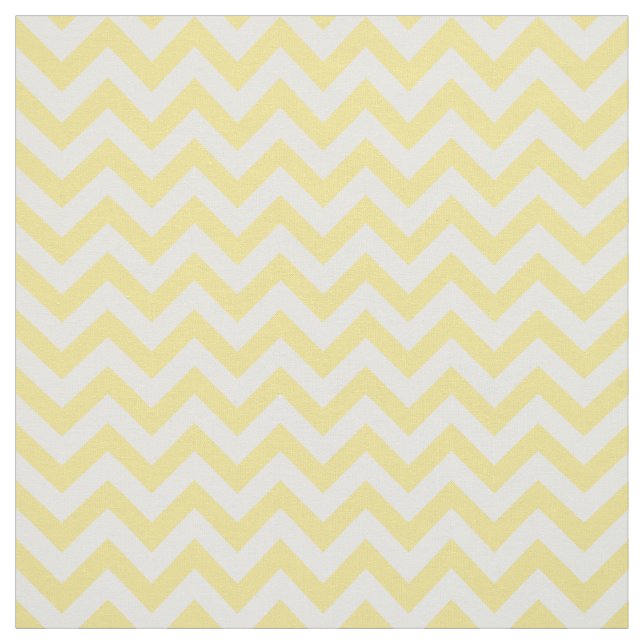 Yellow White Trendy Chevron Pattern Fabric (Swatch)