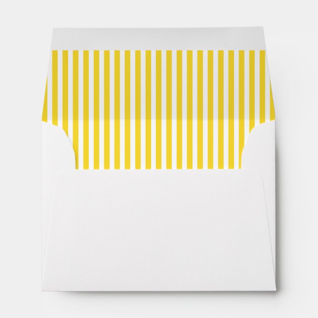 Yellow White Vertical Stripe Lined Envelope (Back (Bottom))