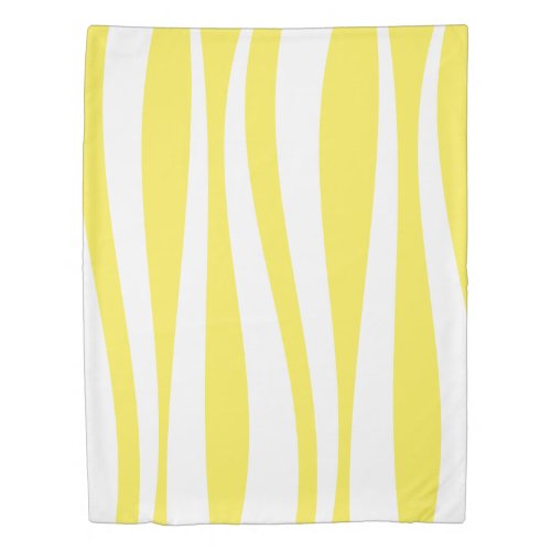 Yellow White Waves Cabana Stripe Duvet Cover