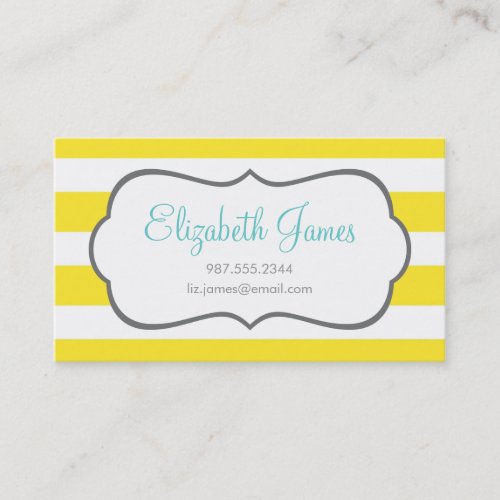 Yellow Wide Stripe Business Card