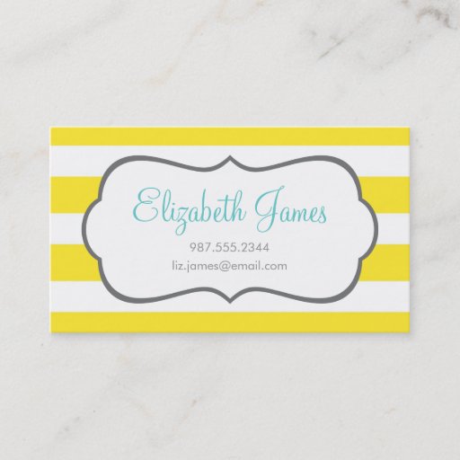 Customizable Yellow Wide Stripe Business Card