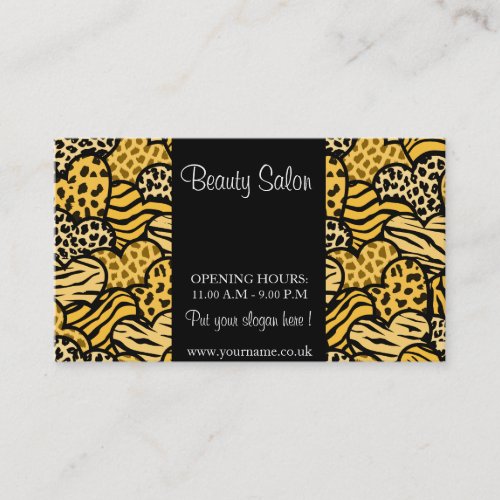 Yellow Wild Hearts Design Business Card
