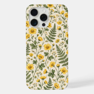 Yellow Wildflower and Fern Botanical Phone Case
