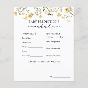 Yellow Wildflower Baby Advice and Predictions