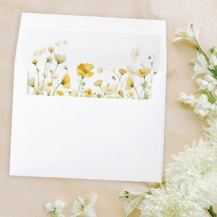 Yellow Wildflower Baby In Bloom Baby Shower Envelope Liner
