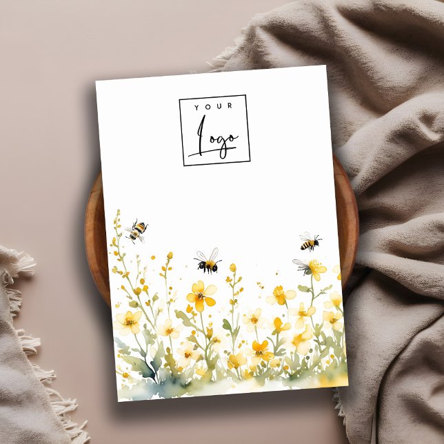 Yellow Wildflower Bee Blank Logo Jewelry Display Business Card (Creator Uploaded)