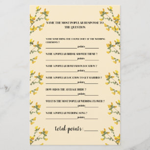 yellow wildflower boho Bridal Shower Games