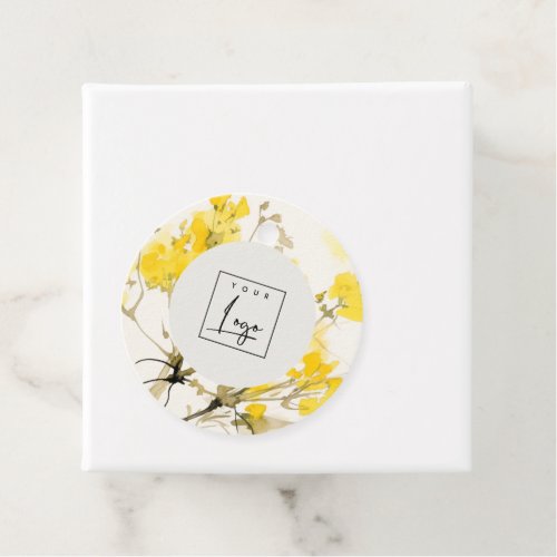 Yellow Wildflower Boho Floral Business Logo Favor Tags