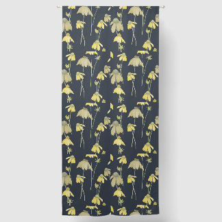 Yellow Wildflower Botanical Tapestry Blackout Curtains