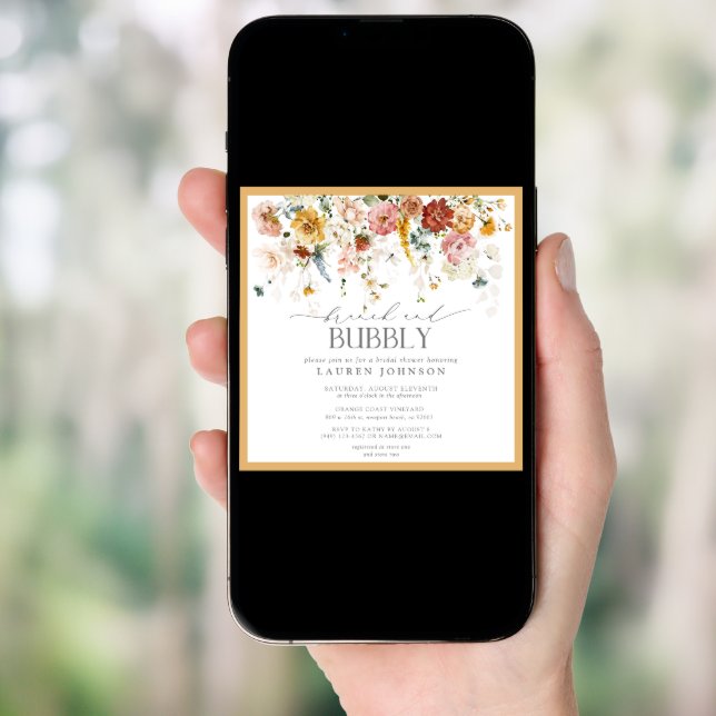 Yellow Wildflower Brunch & Bubbly Bridal Shower Invitation (Front Digital)