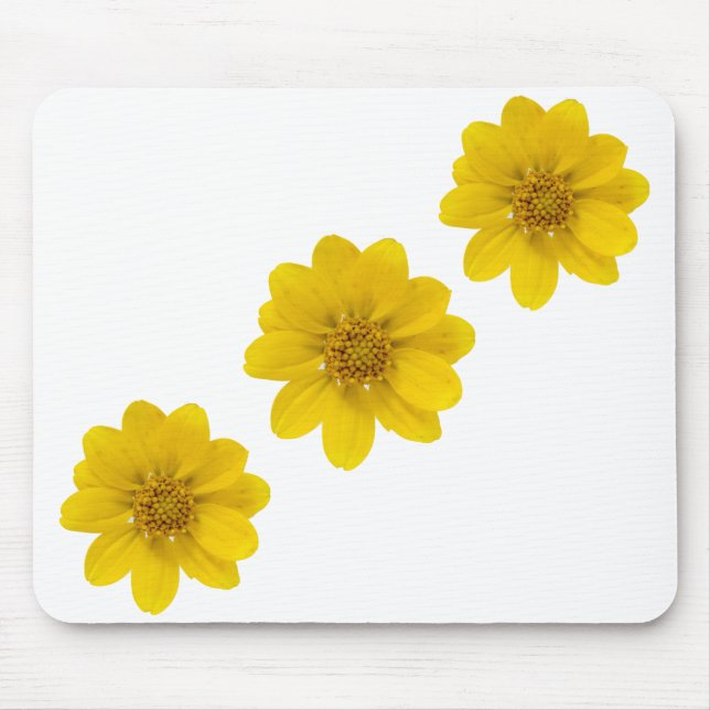 Yellow Wildflower Diagonal Mouse Pad (Front)