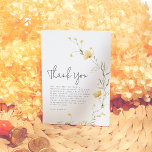 Yellow Wildflower Elegant Boho Bridal Shower Thank You Card<br><div class="desc">An elegant thank you card to match our Yellow Wildflower Elegant Boho Photo Bridal Shower collection. This design features an arrangement of watercolor yellow wildflowers, delicate greenery, and a custom heartfelt thank-you message to express your gratitude to friends and family. The back of the design features a boho yellow color...</div>