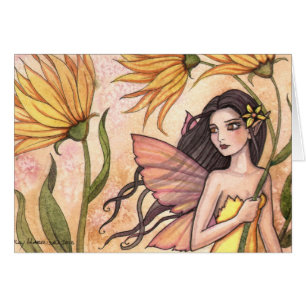 Yellow Wildflower Fairy Card