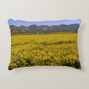 Yellow Wildflower Field Landscape Decorative Pillow