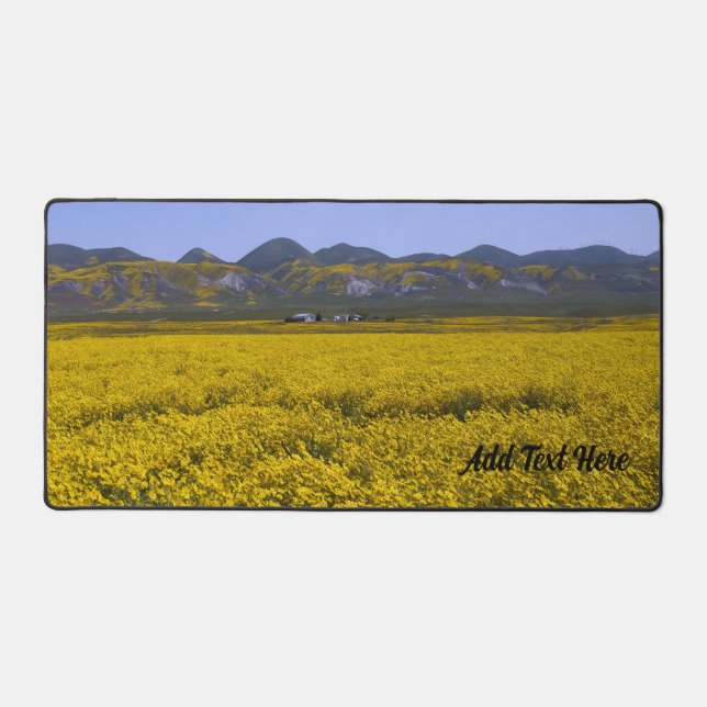 Yellow Wildflower Field Landscape Desk Mat (Front)