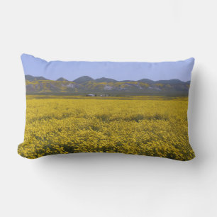Yellow Wildflower Field Landscape Outdoor Pillow