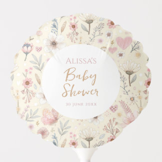 Yellow Wildflower Floral Baby Shower Balloon