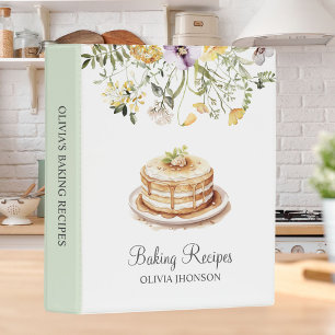 Yellow Wildflower Floral Baking Recipe Mini Binder