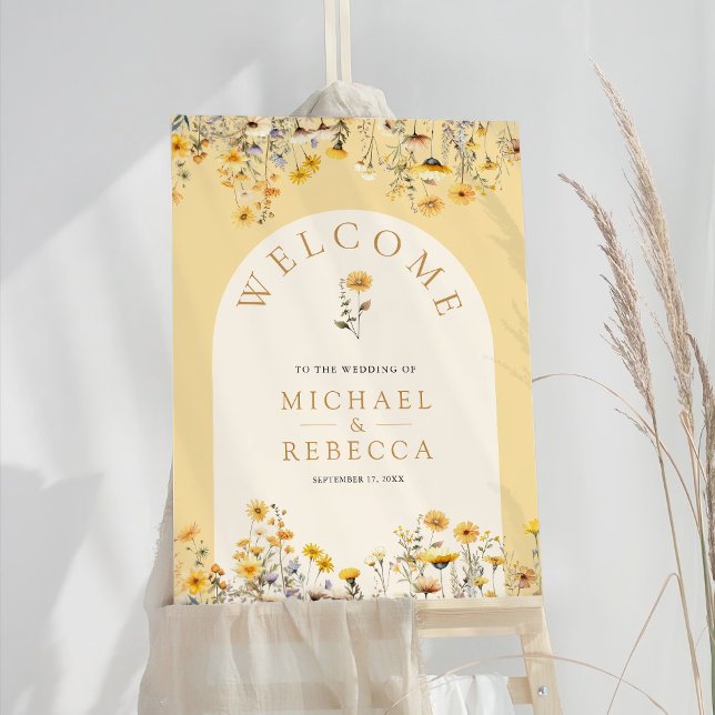 Yellow Wildflower Floral Wedding Welcome Sign (Creator Uploaded)