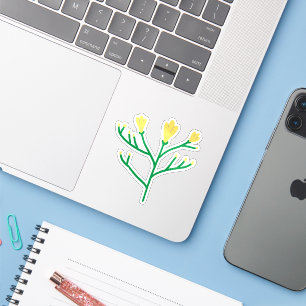 Yellow Wildflower Garden Botanical Branch Sticker