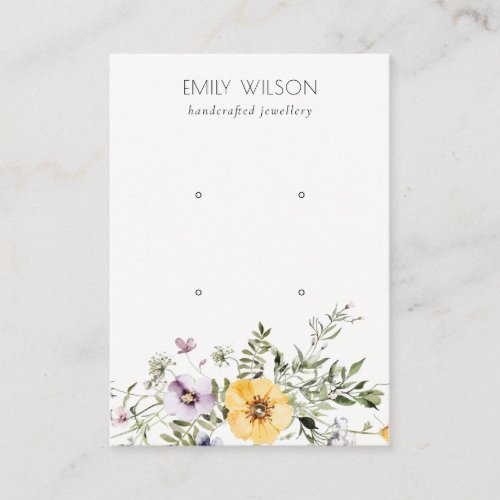 Yellow Wildflower Lilac 2 Stud Earring Display Business Card
