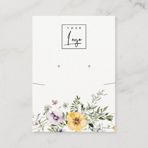 Yellow Wildflower Lilac Earring Logo Display Business Card