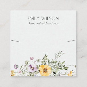 Yellow Wildflower Lilac Necklace Band Template Square Business Card
