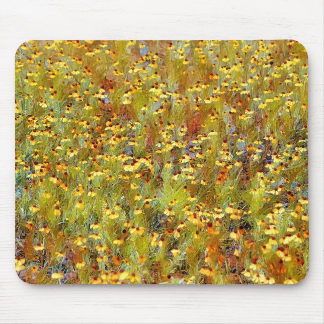 Yellow Wildflower Meadow Art Mouse Pad (Front)
